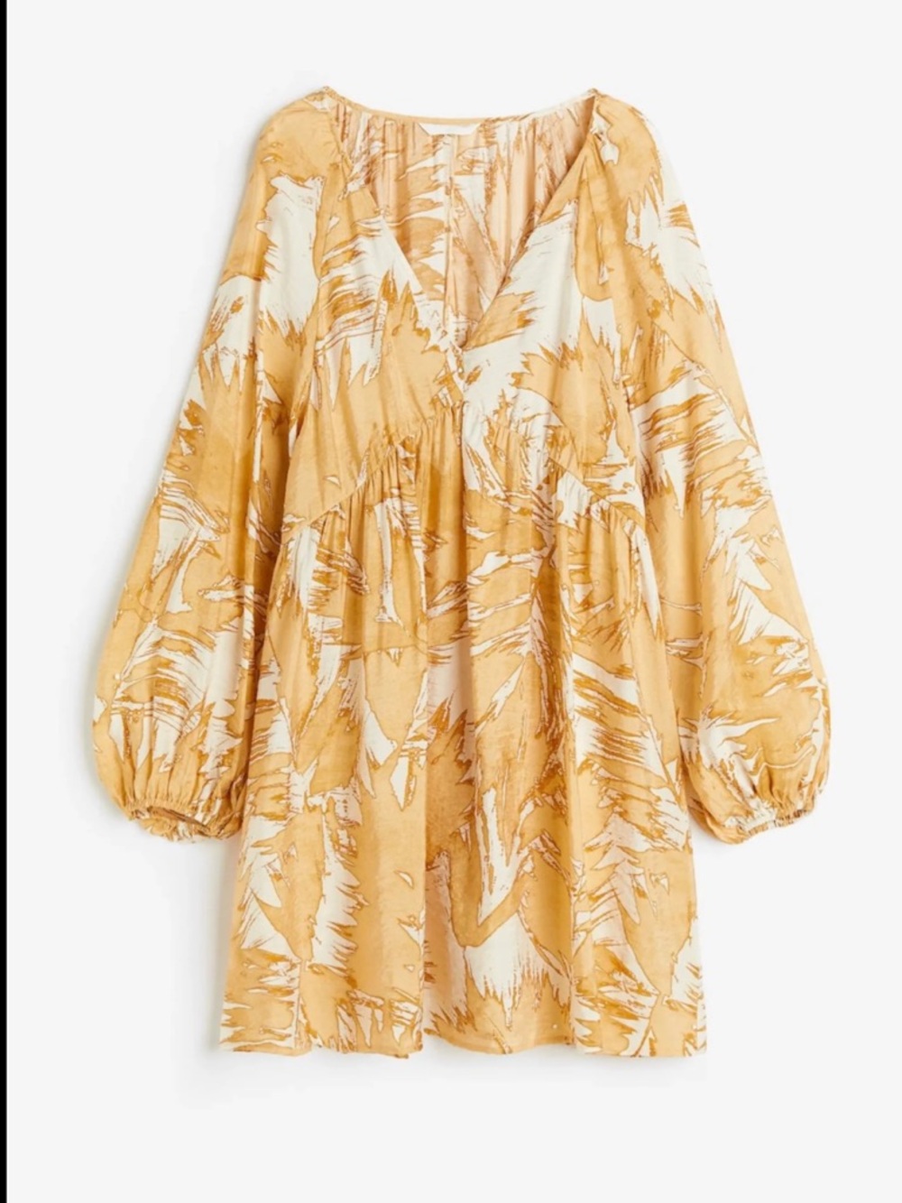H&M Yellow & White Abstract Print Dress